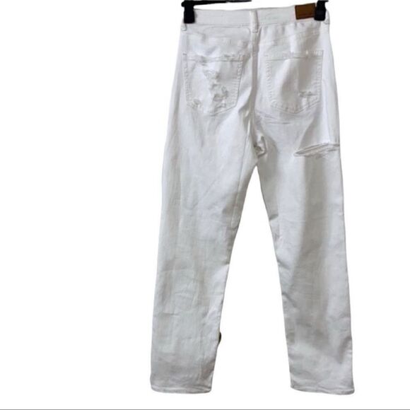 American Eagle Outfitters White Distressed Mom Jeans(Size 4 Long) - Picture 3 of 7